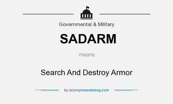 What does SADARM mean? It stands for Search And Destroy Armor