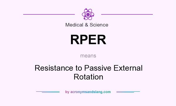 What does RPER mean? It stands for Resistance to Passive External Rotation