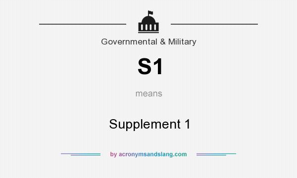 What does S1 mean? It stands for Supplement 1