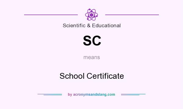 What does SC mean? It stands for School Certificate
