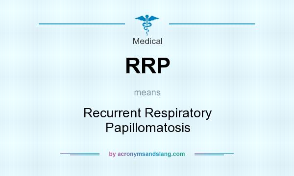 What does RRP mean? It stands for Recurrent Respiratory Papillomatosis