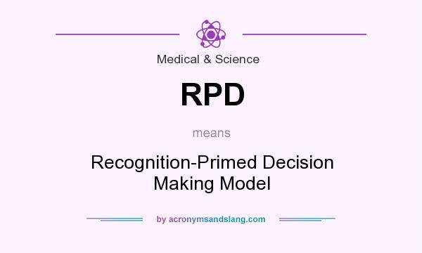 What does RPD mean? It stands for Recognition-Primed Decision Making Model