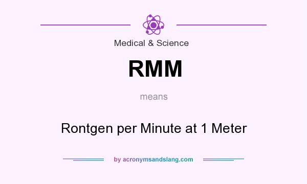 What does RMM mean? It stands for Rontgen per Minute at 1 Meter