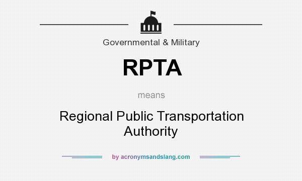 What does RPTA mean? It stands for Regional Public Transportation Authority