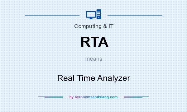 What does RTA mean? It stands for Real Time Analyzer