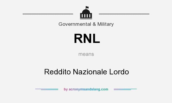 What does RNL mean? It stands for Reddito Nazionale Lordo