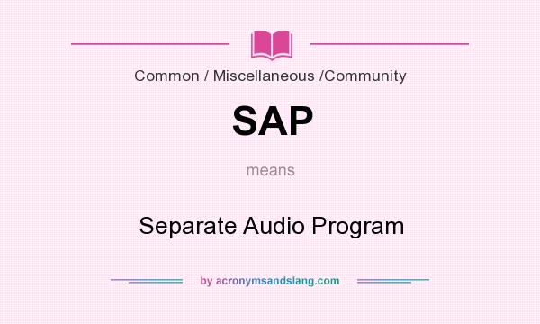 What does SAP mean? It stands for Separate Audio Program