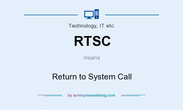 What does RTSC mean? It stands for Return to System Call