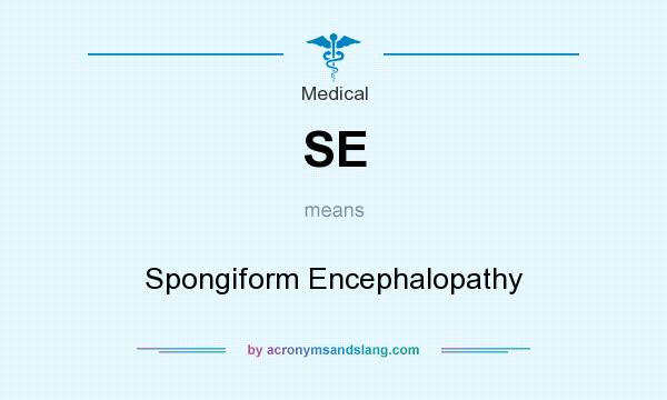 What does SE mean? It stands for Spongiform Encephalopathy