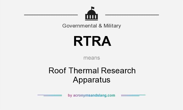 What does RTRA mean? It stands for Roof Thermal Research Apparatus