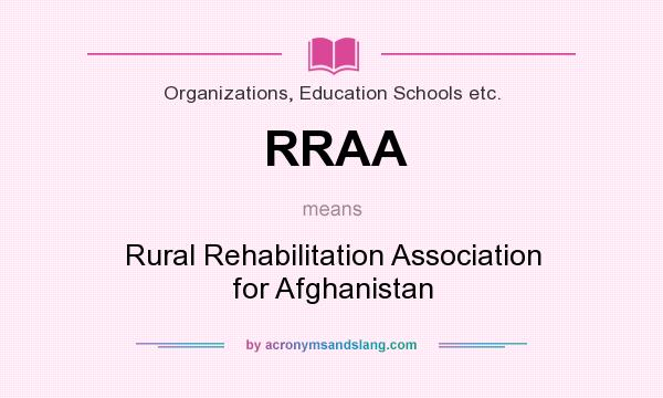 What does RRAA mean? It stands for Rural Rehabilitation Association for Afghanistan