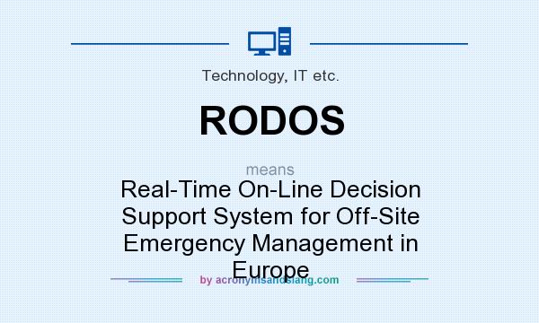 What does RODOS mean? It stands for Real-Time On-Line Decision Support System for Off-Site Emergency Management in Europe