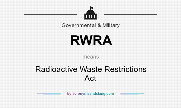What does RWRA mean? It stands for Radioactive Waste Restrictions Act
