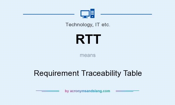 What does RTT mean? It stands for Requirement Traceability Table