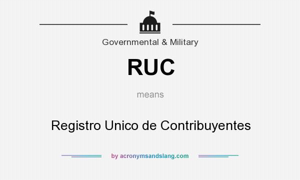 What does RUC mean? It stands for Registro Unico de Contribuyentes