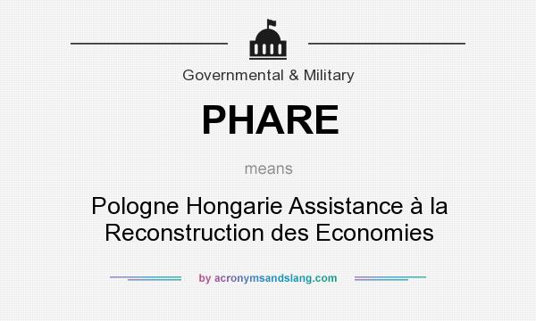 What does PHARE mean? It stands for Pologne Hongarie Assistance à la Reconstruction des Economies