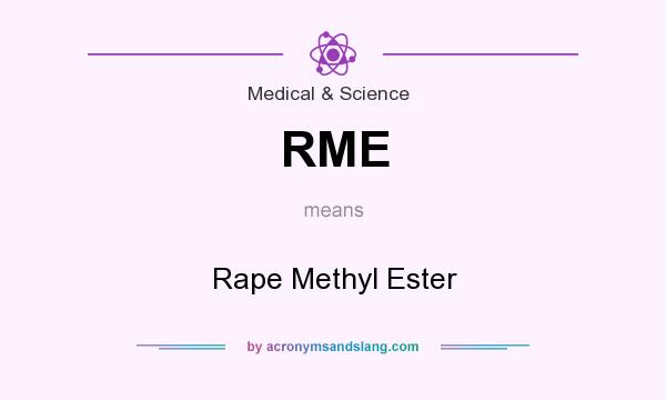 What does RME mean? It stands for Rape Methyl Ester
