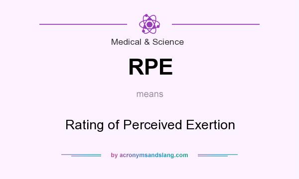 What does RPE mean? It stands for Rating of Perceived Exertion