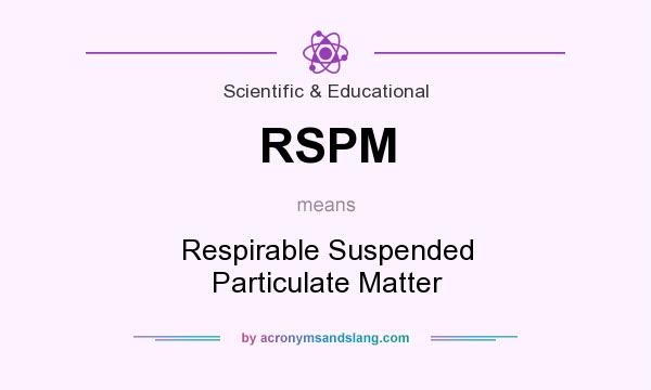 What does RSPM mean? It stands for Respirable Suspended Particulate Matter