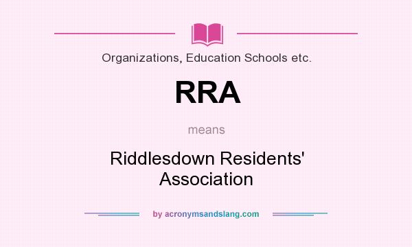 What does RRA mean? It stands for Riddlesdown Residents` Association