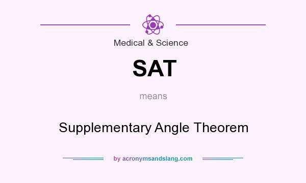 What does SAT mean? It stands for Supplementary Angle Theorem