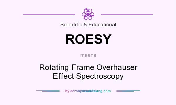 What does ROESY mean? It stands for Rotating-Frame Overhauser Effect Spectroscopy
