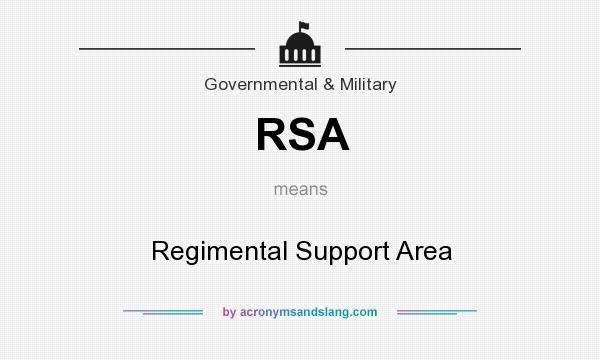 What does RSA mean? It stands for Regimental Support Area