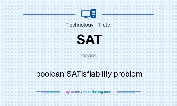 What does SAT mean? It stands for boolean SATisfiability problem