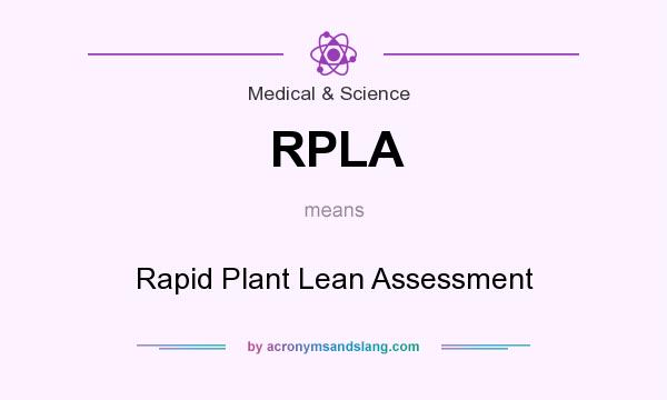 What does RPLA mean? It stands for Rapid Plant Lean Assessment