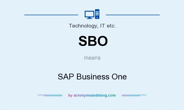 What does SBO mean? It stands for SAP Business One