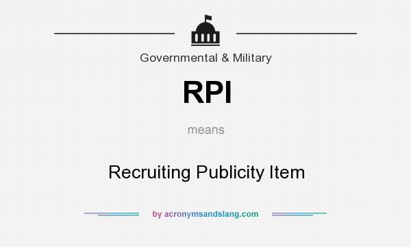 What does RPI mean? It stands for Recruiting Publicity Item