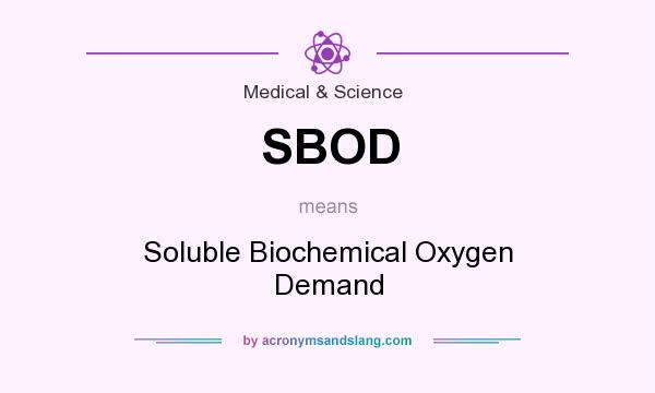 What does SBOD mean? It stands for Soluble Biochemical Oxygen Demand