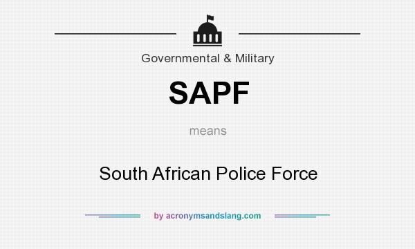 What does SAPF mean? It stands for South African Police Force