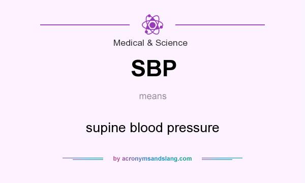 What does SBP mean? It stands for supine blood pressure