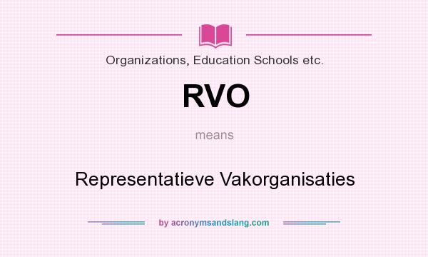 What does RVO mean? It stands for Representatieve Vakorganisaties
