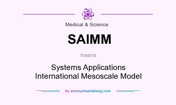 What does SAIMM mean? It stands for Systems Applications International Mesoscale Model