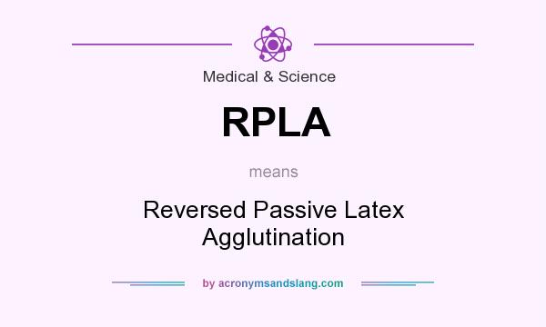 What does RPLA mean? It stands for Reversed Passive Latex Agglutination