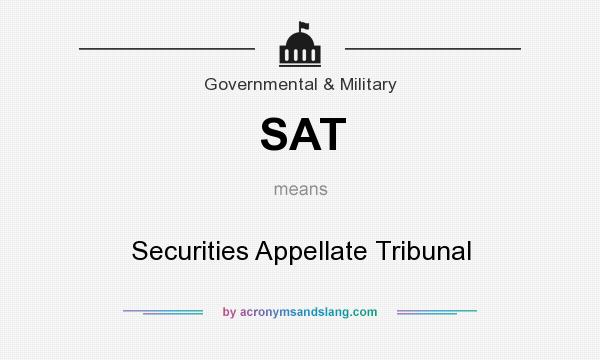 What does SAT mean? It stands for Securities Appellate Tribunal