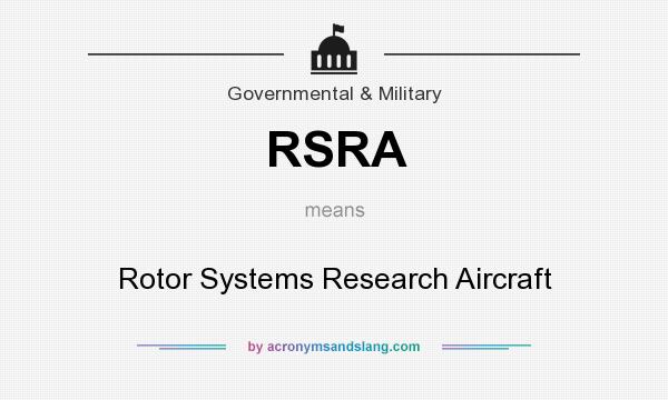 What does RSRA mean? It stands for Rotor Systems Research Aircraft
