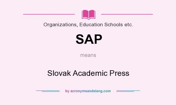 What does SAP mean? It stands for Slovak Academic Press