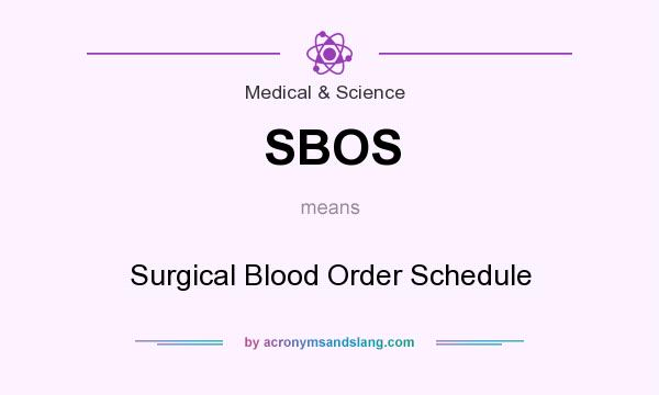 What does SBOS mean? It stands for Surgical Blood Order Schedule