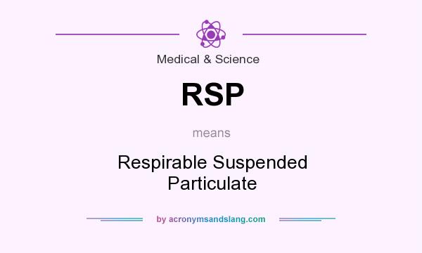 What does RSP mean? It stands for Respirable Suspended Particulate