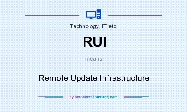 What does RUI mean? It stands for Remote Update Infrastructure