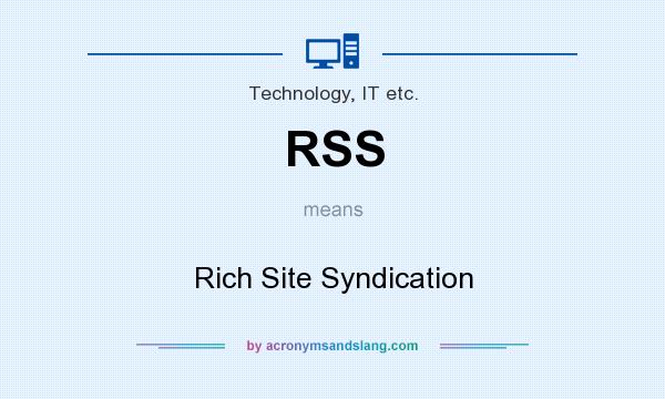 What does RSS mean? It stands for Rich Site Syndication