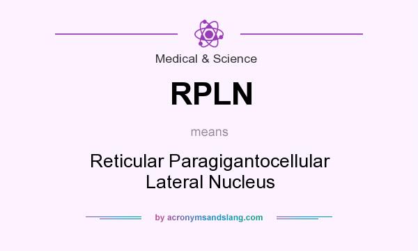 What does RPLN mean? It stands for Reticular Paragigantocellular Lateral Nucleus