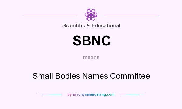 What does SBNC mean? It stands for Small Bodies Names Committee