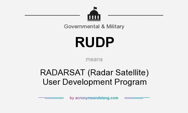 What does RUDP mean? It stands for RADARSAT (Radar Satellite) User Development Program