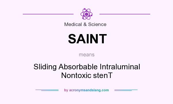 What does SAINT mean? It stands for Sliding Absorbable Intraluminal Nontoxic stenT