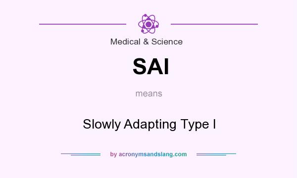 What does SAI mean? It stands for Slowly Adapting Type I