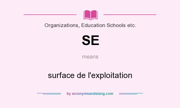 What does SE mean? It stands for surface de l`exploitation